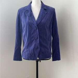 Women's Vintage Purple Button-Front Corduroy Jacket
